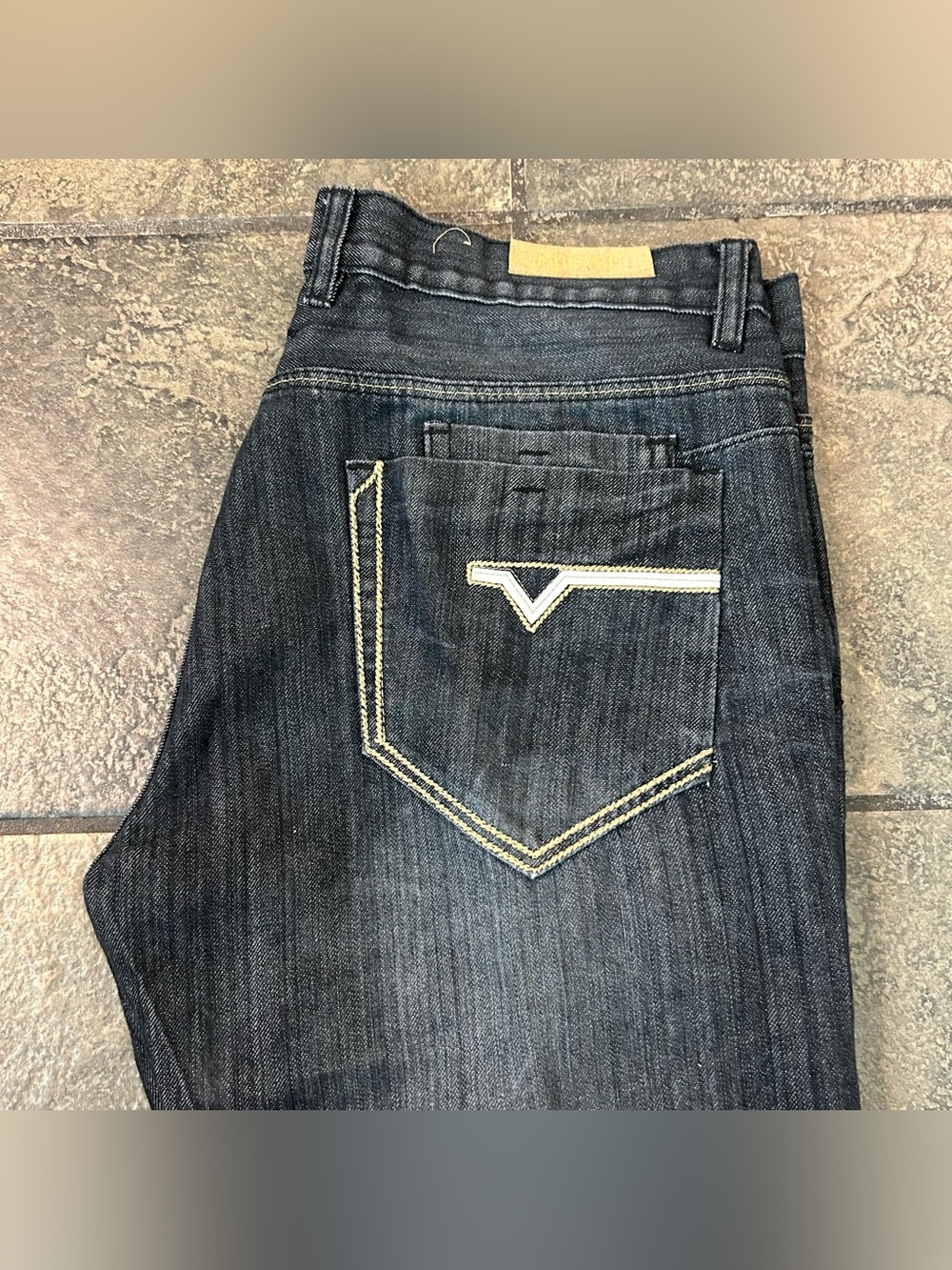 Vintage Y2K FUSAI Japanese Denim Jeans Size 38x32 Baggy Embroidered